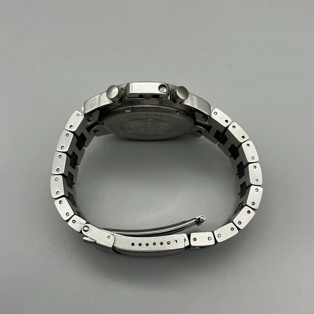 Hamilton Khaki Mens Watch 36mm Chronograph 6313 Black Dial New Battery 7